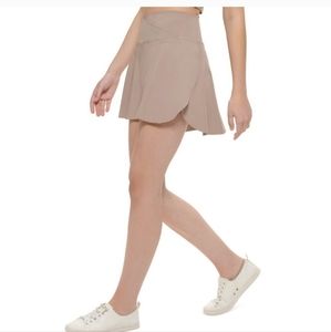Calvin Klein Performance Womens Beige Crossover Waist Athletic Skirt Sko…